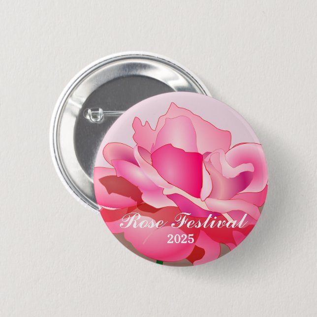 Rose Festival Button Pin (Front & Back)