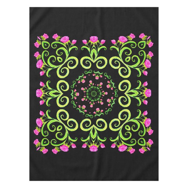 Rose Fiesta Party Tablecloth (Front)