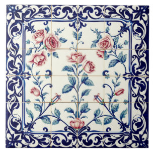 rose filigree tile