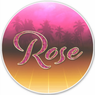 Rose First Name Golden pink Sticker
