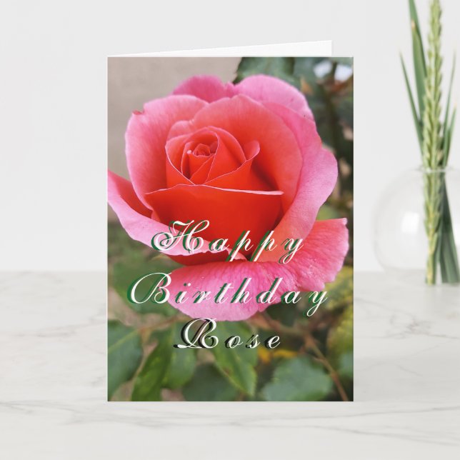 Rose Floral Birthday Customisable Card (Front)