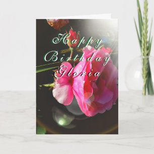 Rose Floral " Birthday" Customizable Card