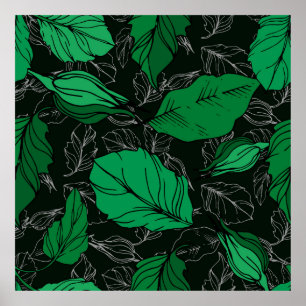  rose floral botanical flowers. Wild spring leaf w Poster