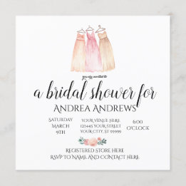 Rose Floral Bridal Shower Invitation