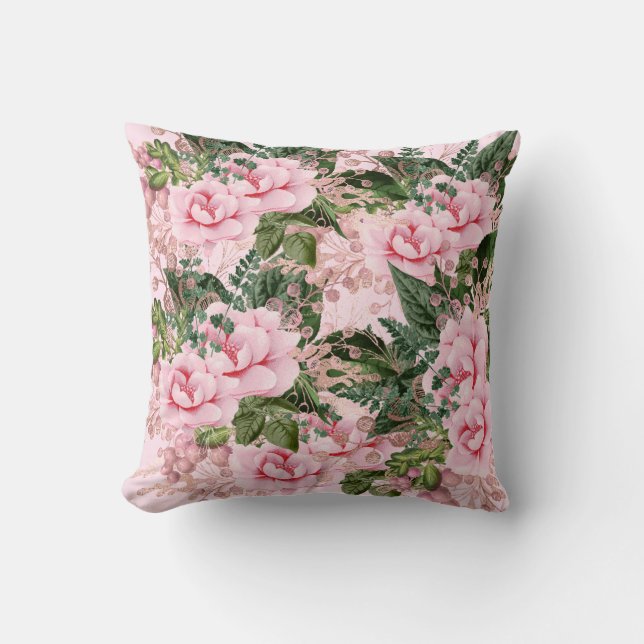 ROSE FLORAL  DESIGN CUSTOM CUSHION (Front)