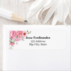 Rose floral eucalyptus flower Return Address