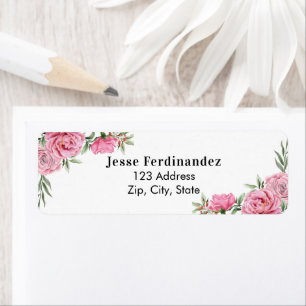 Rose floral eucalyptus flower Return Address Label