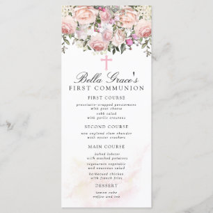 Rose Floral First Communion  Menu