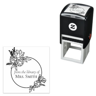 Rose Floral Frame From the Library Of Self-inking Stamp