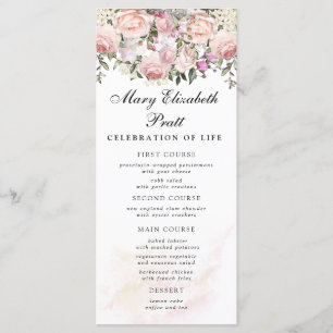 Rose Floral Funeral Menu