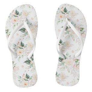 Rose Floral Garden Pattern Flip Flops