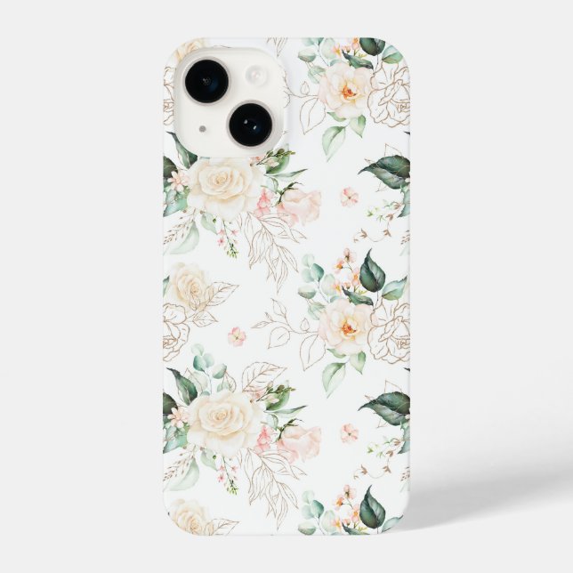 Rose Floral Garden Pattern iPhone Case (Back)
