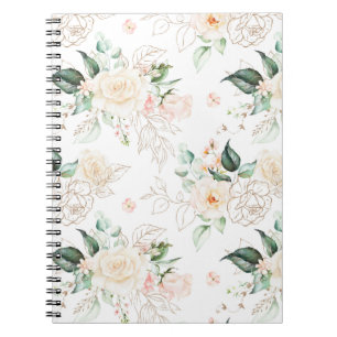 Rose Floral Garden Pattern Notebook
