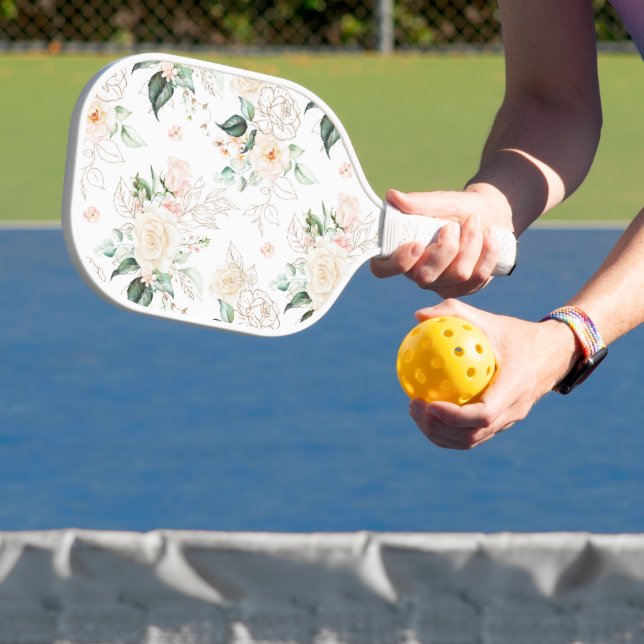 Rose Floral Garden Pattern Pickleball Paddle (Insitu)
