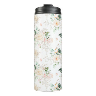 Rose Floral Garden Pattern Thermal Tumbler