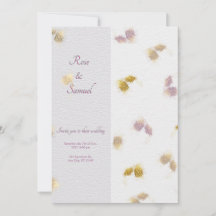 Rose Floral Glitter Paper Textured Wedding