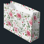 Rose Floral Hearts Bridal Shower Large Gift Bag<br><div class="desc">Rose Floral Hearts Bridal Shower</div>
