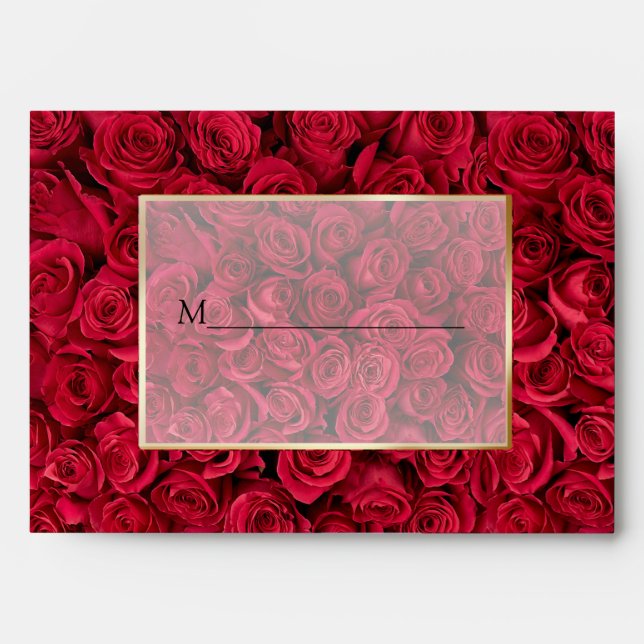 Rose Floral Islamic Wedding Envelope (Front)