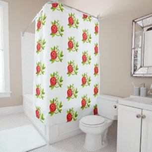 rose floral lovely shower curtain