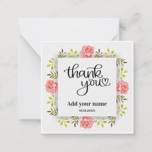 Rose Floral Thank You, Elegant Floral Card