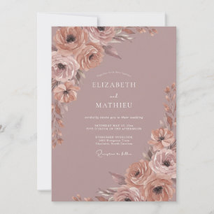 Rose Floral Whimsy Wedding Invitation