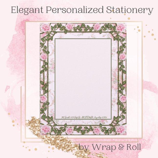 Rose Florals Personalised Letterhead (Creator Uploaded)