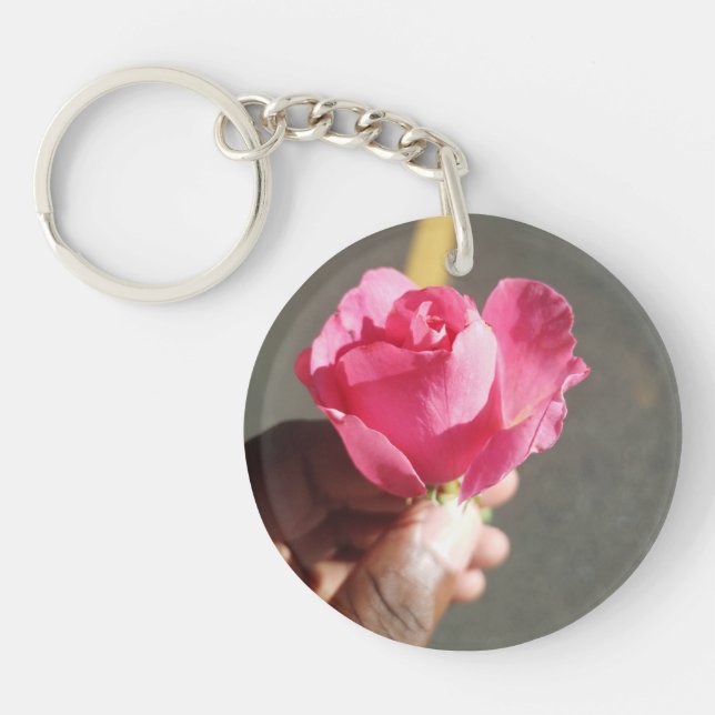 Rose Flower Acrylic Keychain (Front)