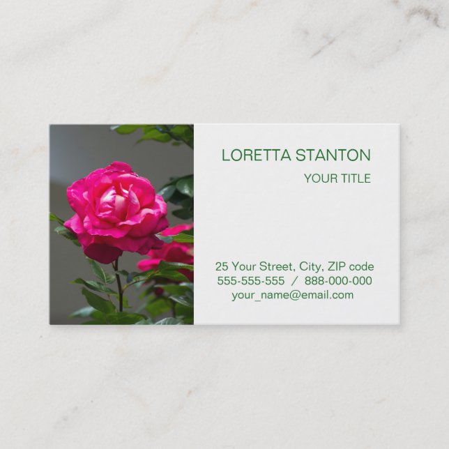 Rose flower business card (Front)