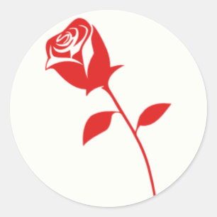 Rose Flower Classic Round Sticker
