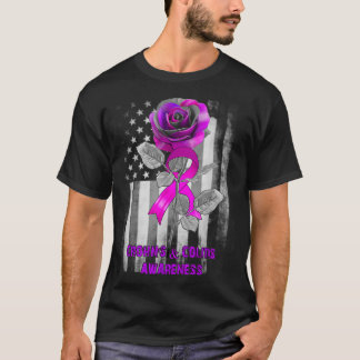 Rose Flower Crohn's & Colitis Ribbon T-Shirt