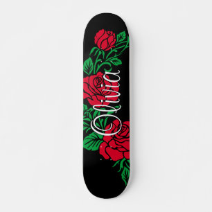 Rose flower design skateboard