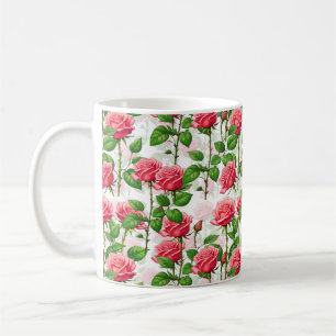 Rose Flower Floral Foliage Pattern  Coffee Mug