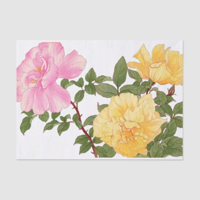 Rose flower, floral  tissue paper (Front)