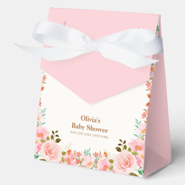 Rose Flower Garden Scoop Ice Cream Baby Shower  Favour Box (Front)