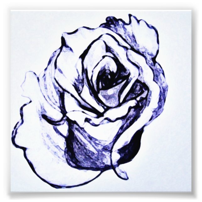Rose Flower hand sketch Photo Print (Front)