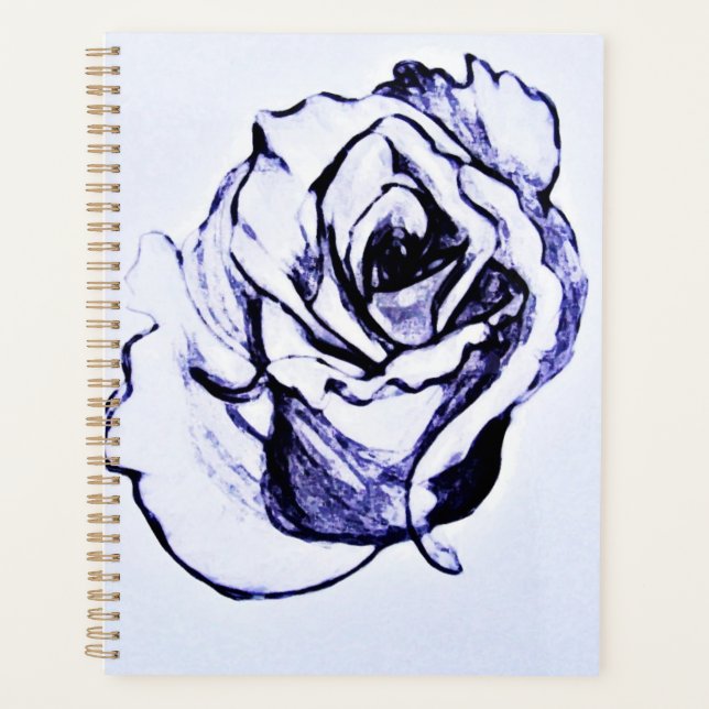 Rose Flower hand sketch Planner (Front)