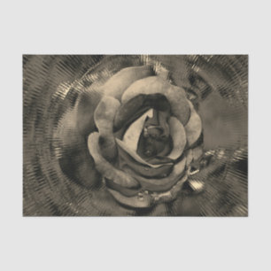 Rose Flower In Bloom Abstract Sepia Decoupage Tissue Paper