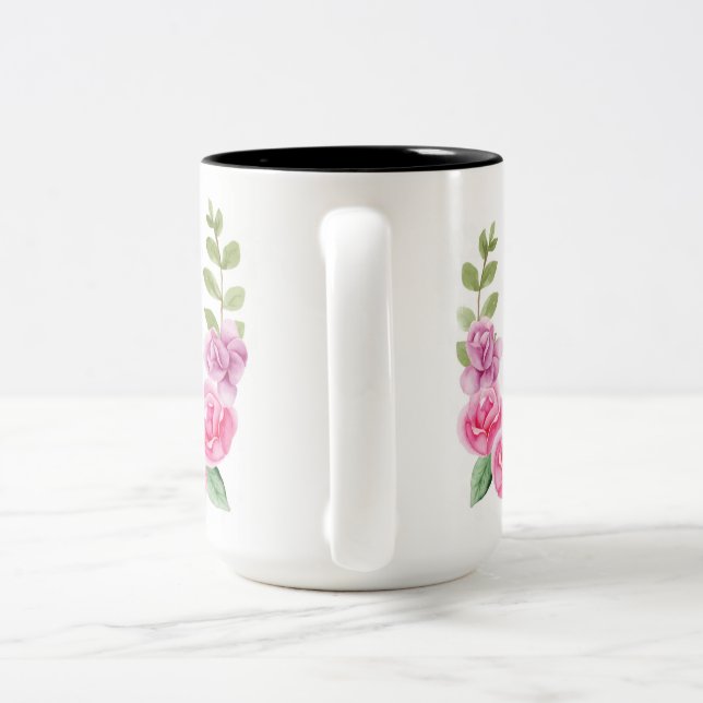 ROSE FLOWER.JPG Two-Tone COFFEE MUG (Handle)