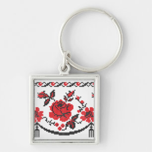 Rose flower key ring