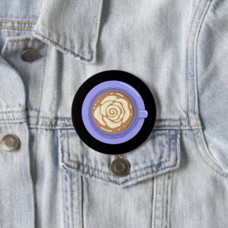 Rose Flower Latte  7.5 Cm Round Badge