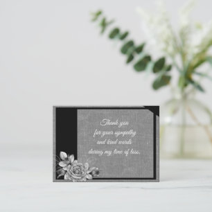 Rose Flower Leaves Thank You Card