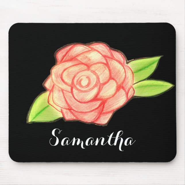 Rose Flower Mouse Mat (Front)