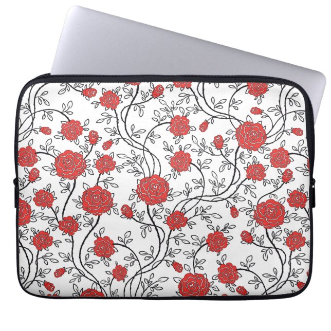 Rose Flower Neoprene Laptop Sleeve 13 inch (Front)