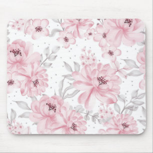Rose flower pattern mouse mat