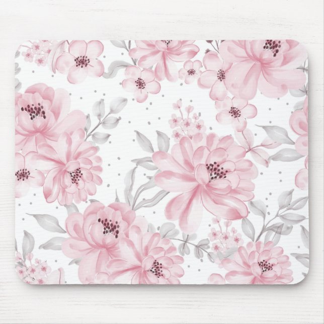 Rose flower pattern mouse mat (Front)