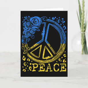 Rose Flower Peace Ukraine Vintage Flag Shirt Ukrai Card