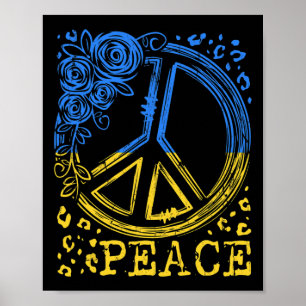 Rose Flower Peace Ukraine Vintage Flag Shirt Ukrai Poster