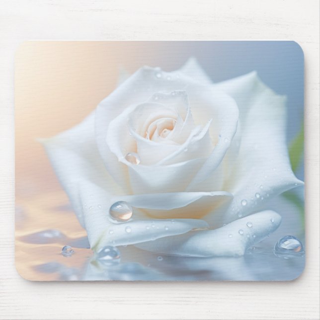 Rose Flower Petal Nature Serene Tranquil Mouse Mat (Front)