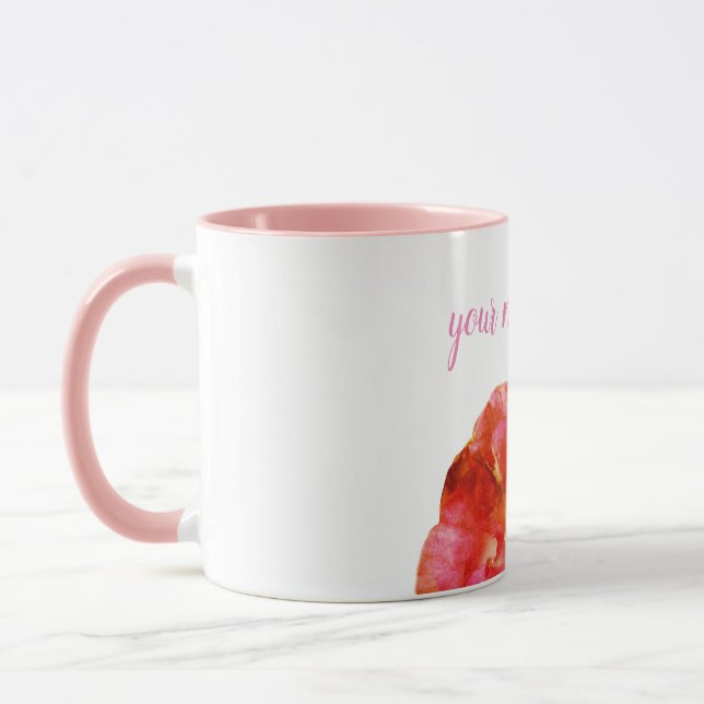 Rose Flower Photo, Add your name Combo Mug (Left)