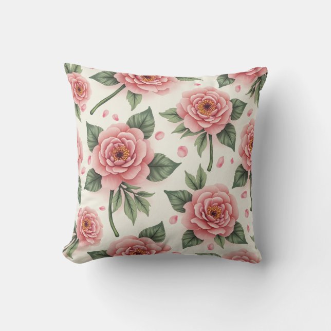 rose flower pillow cushion (Front)